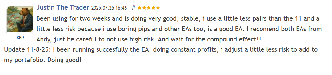 Customer review 3 for Dynamic Pips MT5