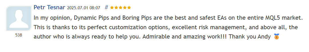 Customer review 5 for Dynamic Pips MT5